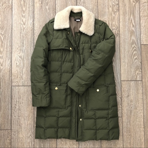J. Crew Jackets & Blazers - J. Crew Down Coat with Shearling Collar